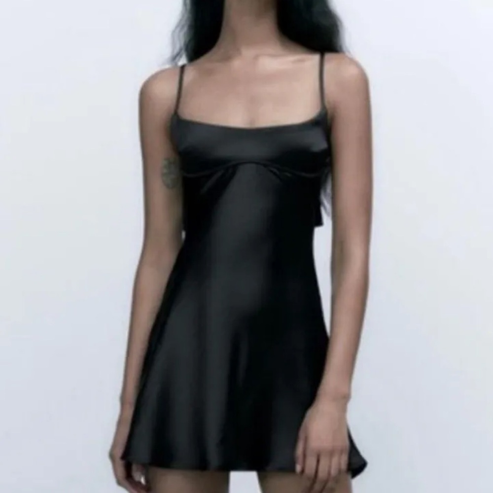 Zara silky black dress